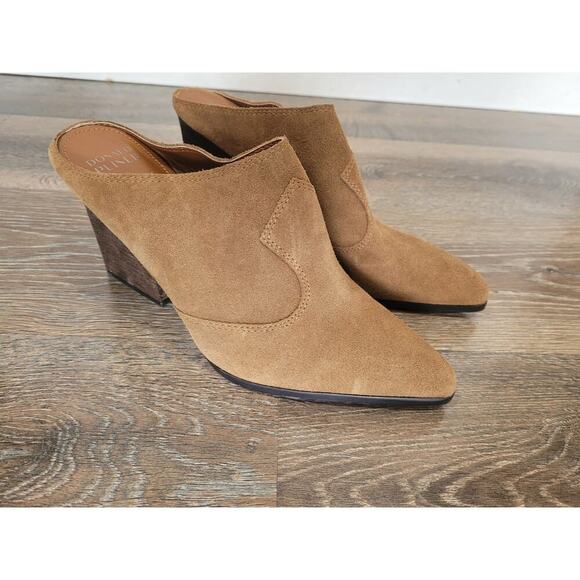 Donald J Pliner Womens Vama Heeled Mule‎ Leather Suede Brown Saddle size 11 #7 - Picture 1 of 6